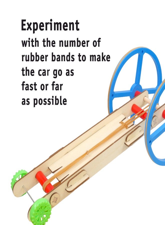 STEM Inventions Rubber Band Car Kit (10-Pack) - Classroom STEM Engineering Project, DIY Wooden Cars for Physics & Motion Lessons, Educational Science Kits for Grades 3-8 - Image 4